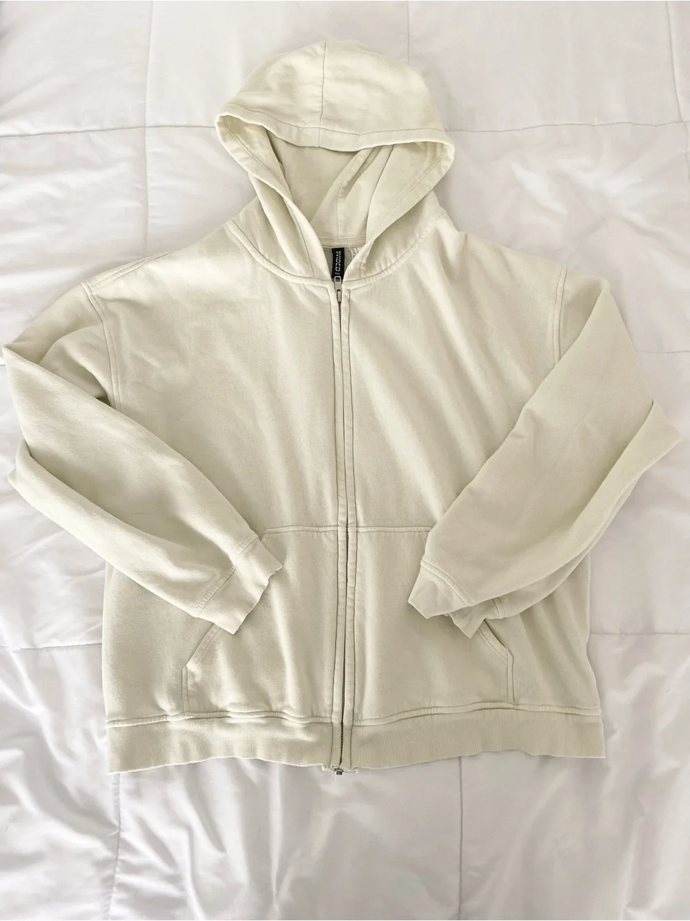 H&M Cream Full-Zip Hoodie with Hood - Picture 1 of 2